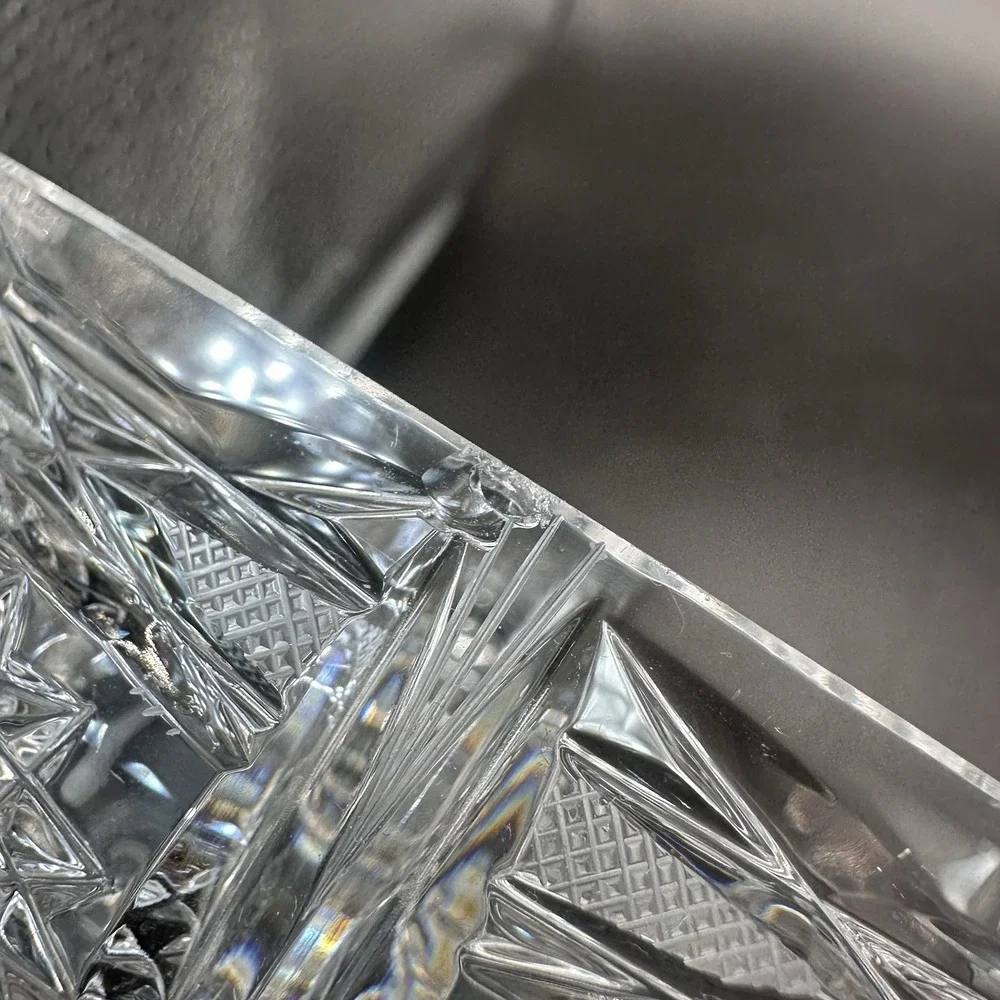 American Brilliant Cut Glass Candy‎ Dish With Lid Regency Sparkling